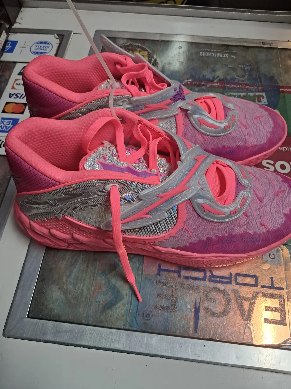Puma Pink and Silver Men’s Athletic Shoes